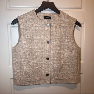 Theory Women's Tan Sleeveless Jacket size 4 NWT